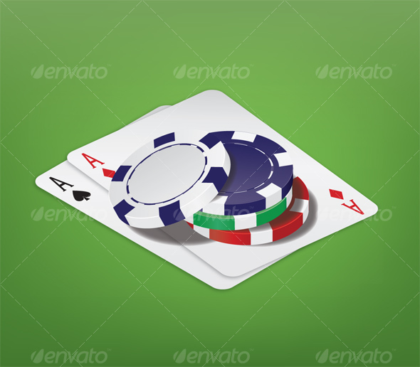 Poker Chips with Cards