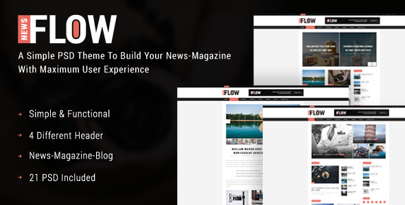 FlowNews - News and Magazine PSD Template