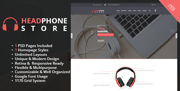 HeadPhones PSD Template