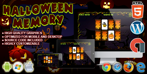 Halloween Memory - HTML5 Construct Game