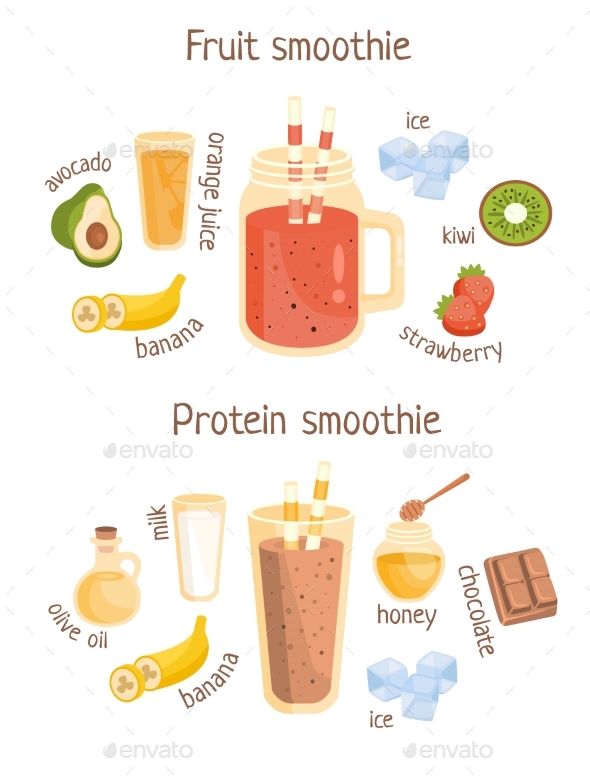 Fruit And Protein Smoothies Infographic Recipe