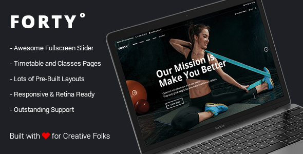 Crossfit Yoga Boxing Sport WordPress Theme - Forty