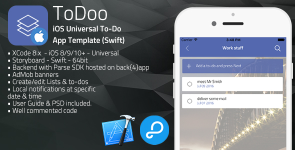 ToDoo | iOS Universal To-Do App Template (Swift)