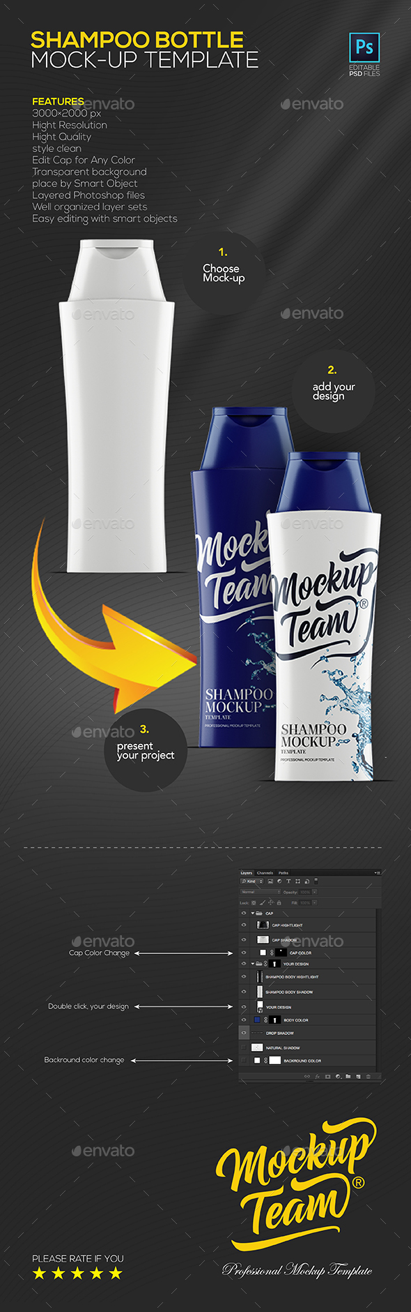 Shampoo Bottle Mock-up  Template