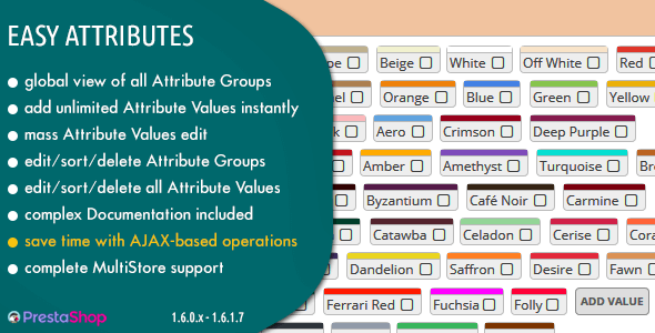 Easy Attributes - Build Unlimited Number of Attributes in Prestashop
