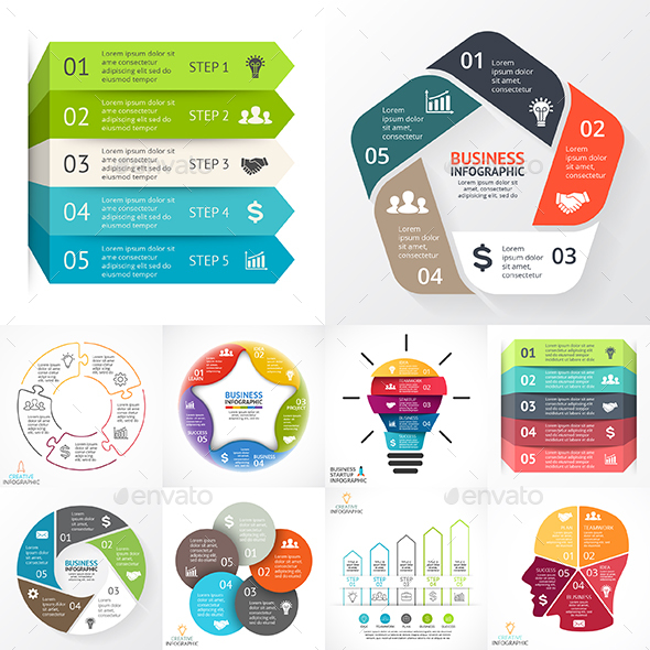 5 Steps Infographics. PSD, EPS, AI.