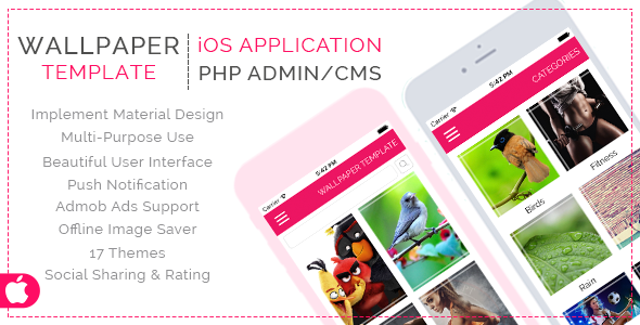 Multi Purpose Wallpaper Template for iOS with PHP CMS Admin Panel