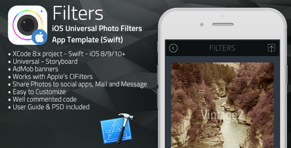 Filters | iOS Universal Photo Filters App Template (Swift)