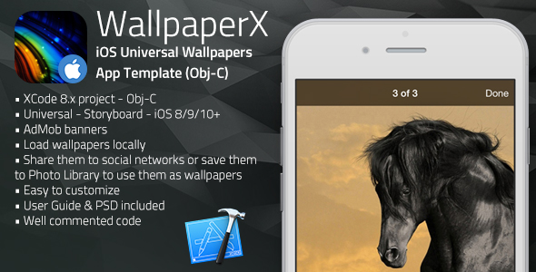 WallpaperX | iOS Universal Wallpapers App Template (Obj-C)