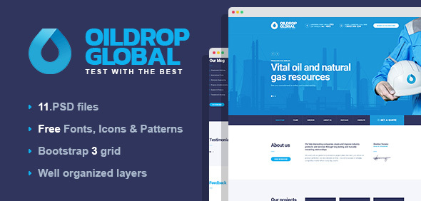 OilDrop - oil and gas industrial PSD template