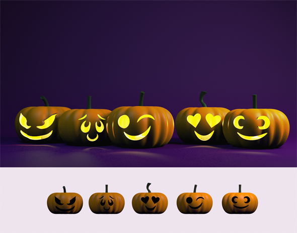 Jack o'lantern set - 3DOcean Item for Sale