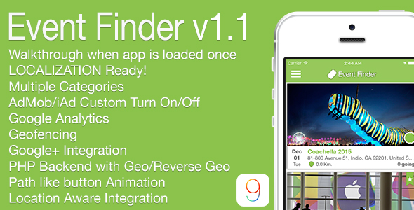 Event Finder Full iOS Application v1.1