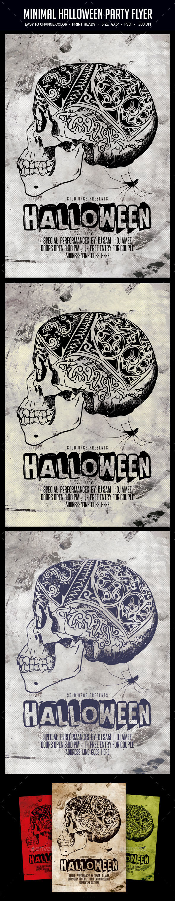 Minimal Halloween Party Flyer