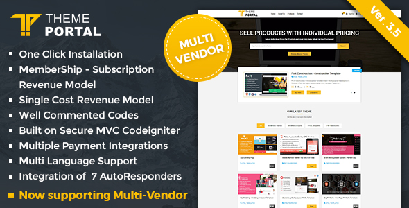 Theme Portal Marketplace - Sell Digital Products ,Themes, Plugins ,Scripts - Multi Vendor