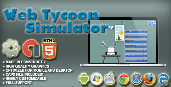 Web Tycoon Simulator - HTML5 Game+AdMob+Construct-2 CAPX