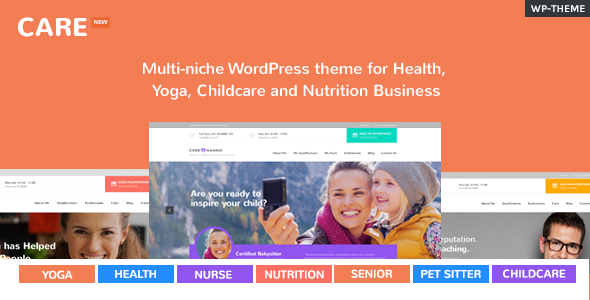 Care – Multi-niche WordPress theme for Health, Yoga, Childcare and Nutrition Business