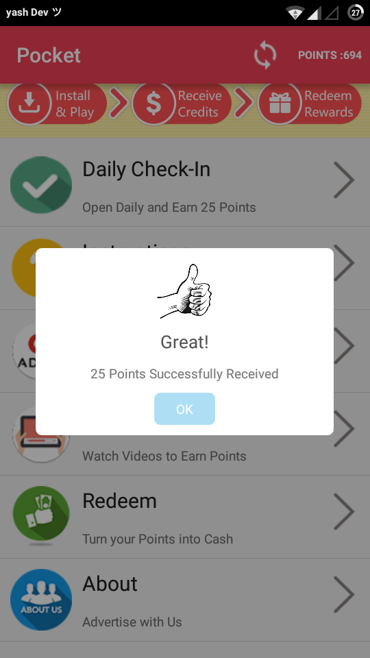 Android Rewards App - POCKET by DroidOXY | CodeCanyon