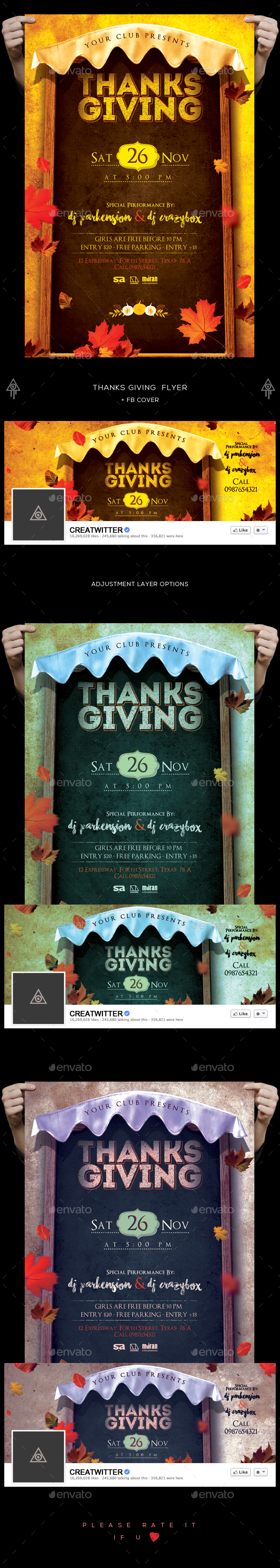 Thanksgiving Day Flyer And FB Cover