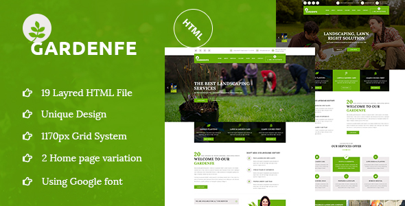 Gardenfe - Gardening and Landscaping HTML Template