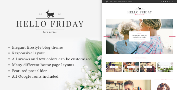 Hello Friday - Elegant Lifestyle Blog Theme