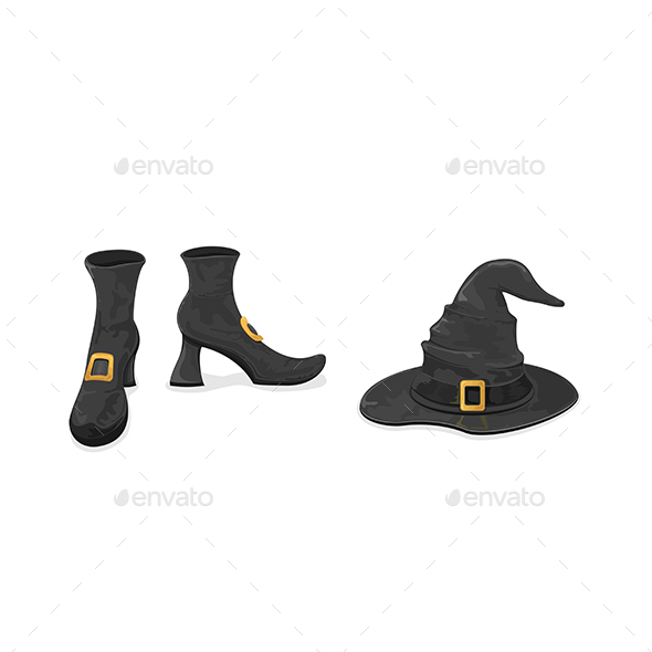 Witches Shoes and Hat for Halloween