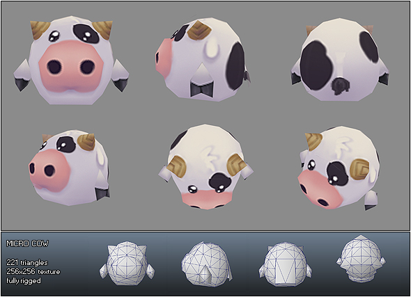 Low Poly Micro Cow Ulli - 3DOcean Item for Sale