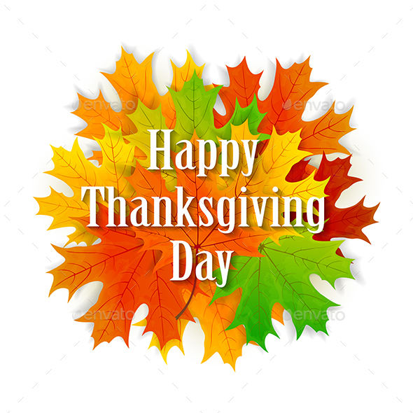 Happy Thanksgiving Day Background with Leaves