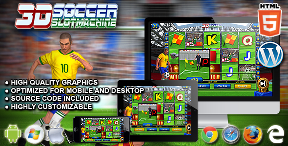3D Soccer Slot Machine - HTML5 Premium Casino Game