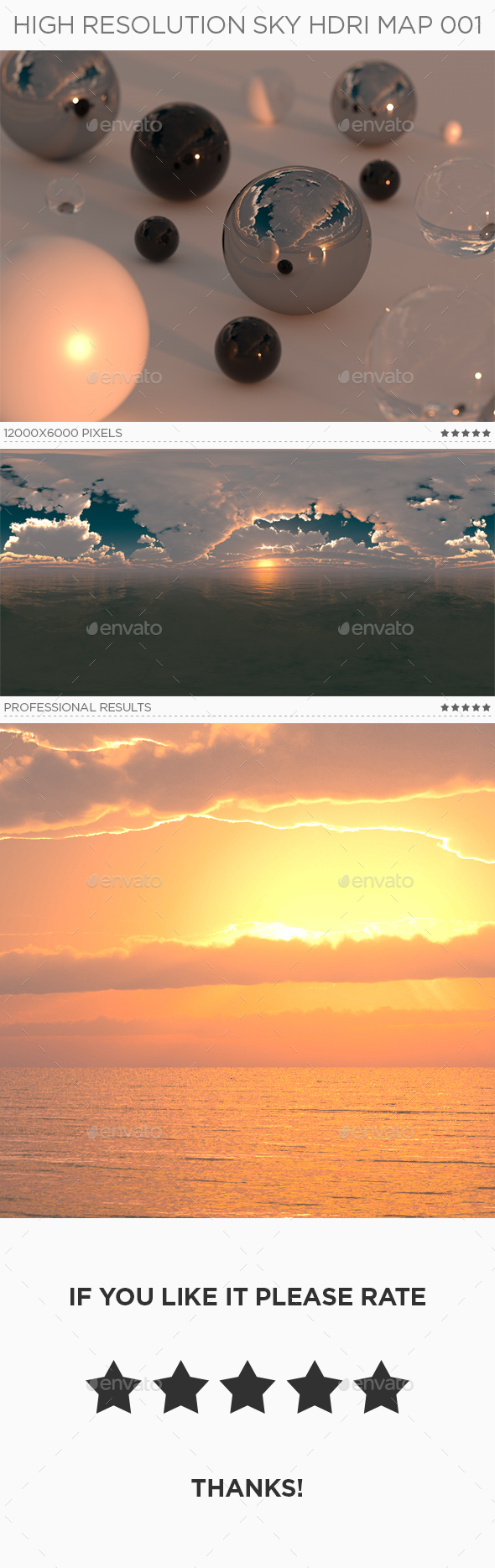 High Resolution Sky HDRi Map 001 - 3DOcean Item for Sale