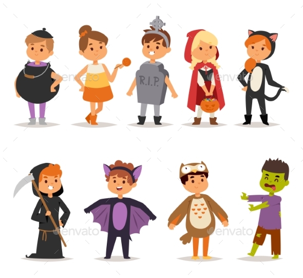 Halloween Costume Kids Vector