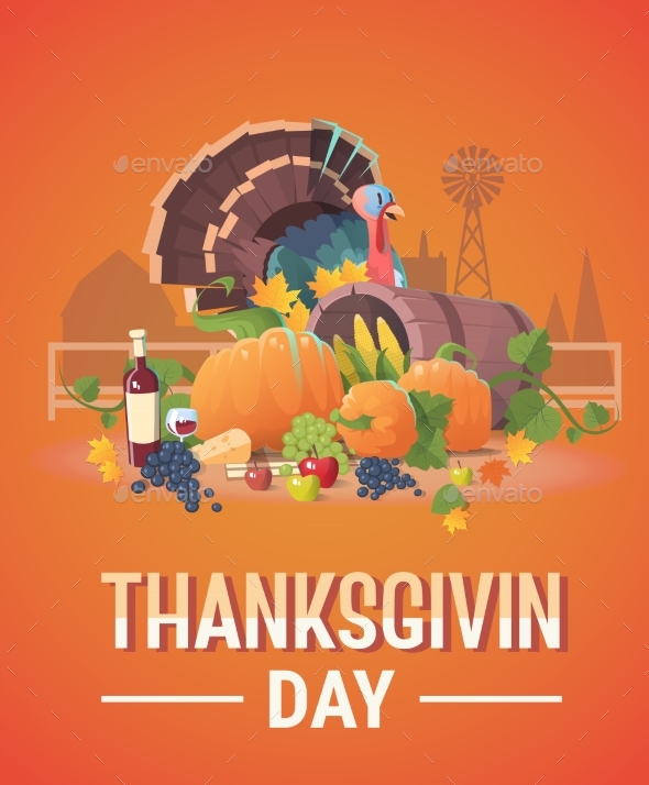Thanksgiving Day Holiday Banner Fresh Vegetables
