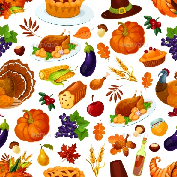 Thanksgiving Seamless Pattern Decoration