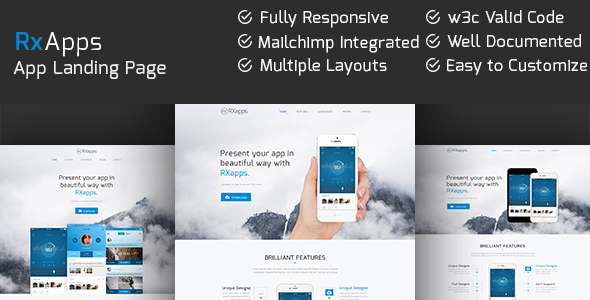 RxApps - Responsive App Landing Page
