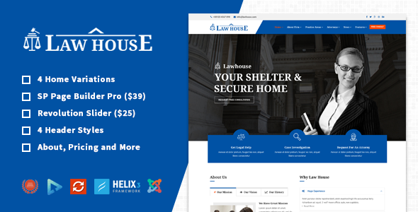 LawHouse - Responsive Lawyers Attorneys Joomla Template