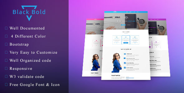 Black Bold - One page HTML template