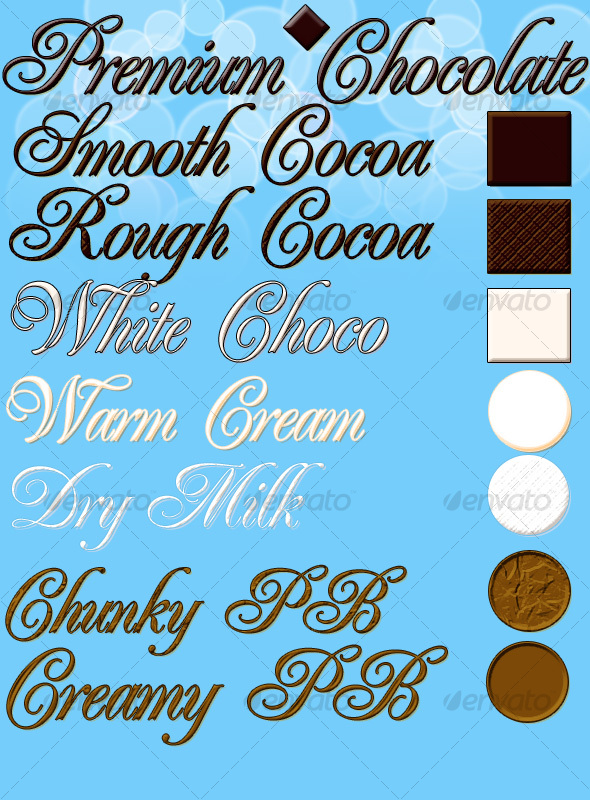 Premium Chocolate - 8 Layer Styles - Text Effects Styles