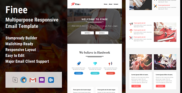 Finee - Multipurpose Responsive Email Template + Stampready Builder