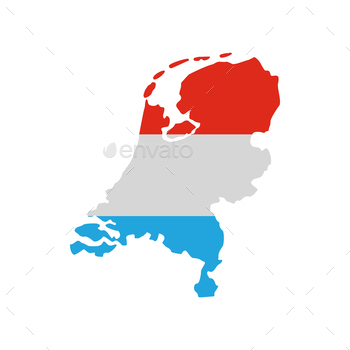 Photodune Map of the Netherlands in Dutch flag colors icon 18594085