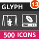 500 Vector Glyph Inverted Icons Bundle (Vol-13)