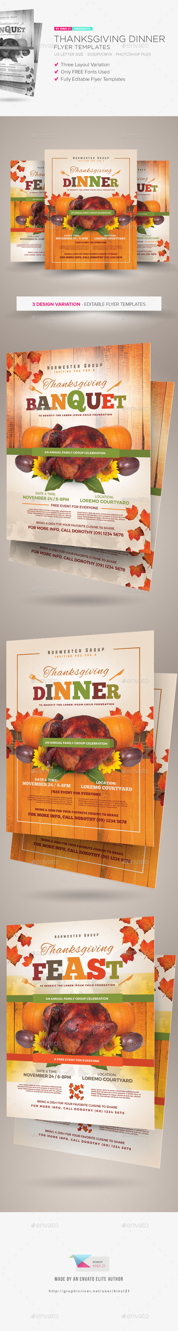 Thanksgiving Dinner Flyer Templates