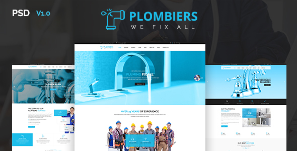 Plombiers - Plumber, Repair Services PSD Template