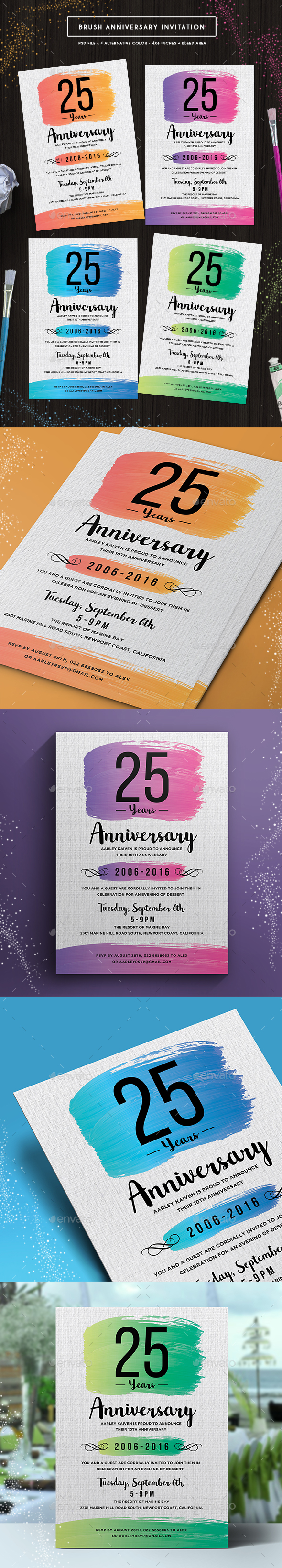 Brush Anniversary Invitation