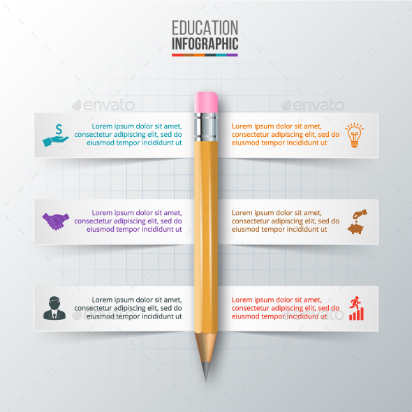 Vector pencil for infographic.