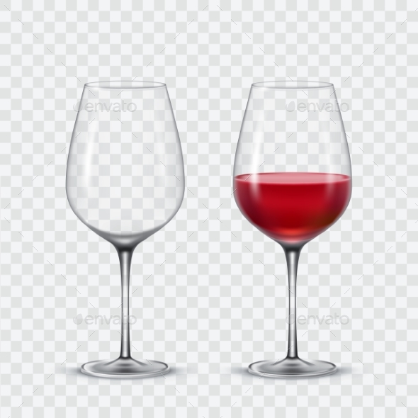 Transparent Vector Wine Glasses