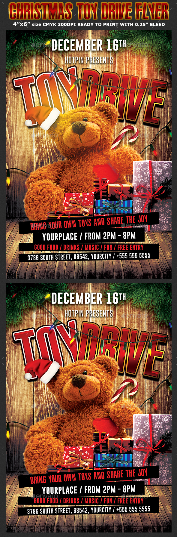 christmas toy drive flyer