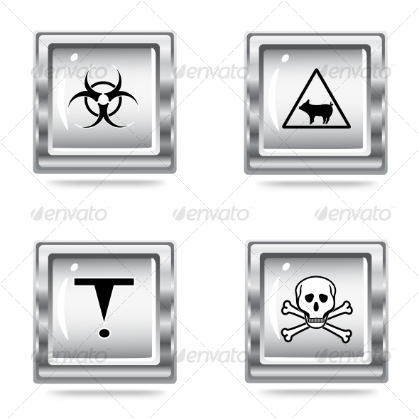 icons set of the Hazard signs icons set of the Hazard signs