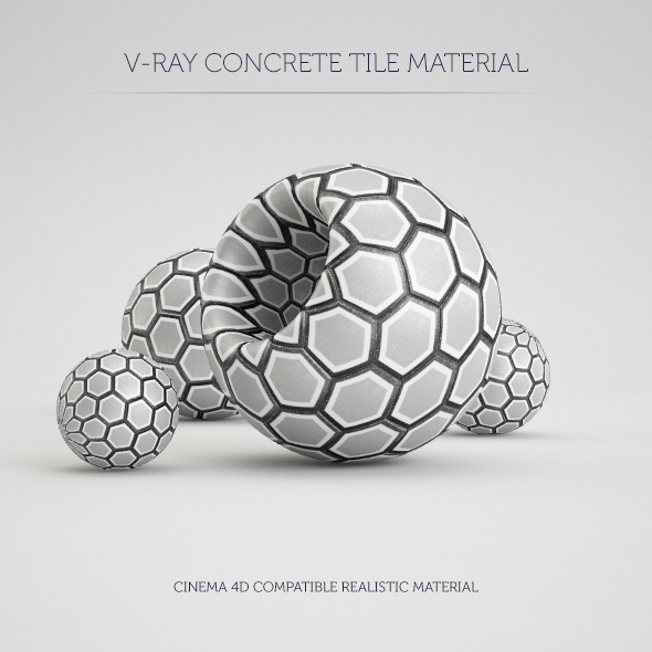 C4D V-Ray Hexagon Tile Material - 3DOcean Item for Sale