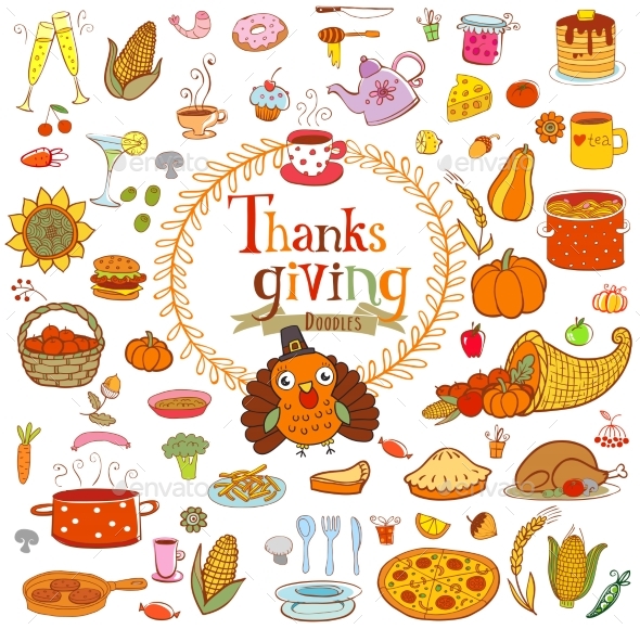 Thanksgiving Food Doodles