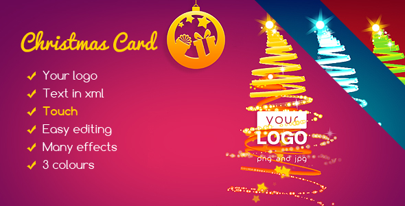 Christmas Card Tree of Lights