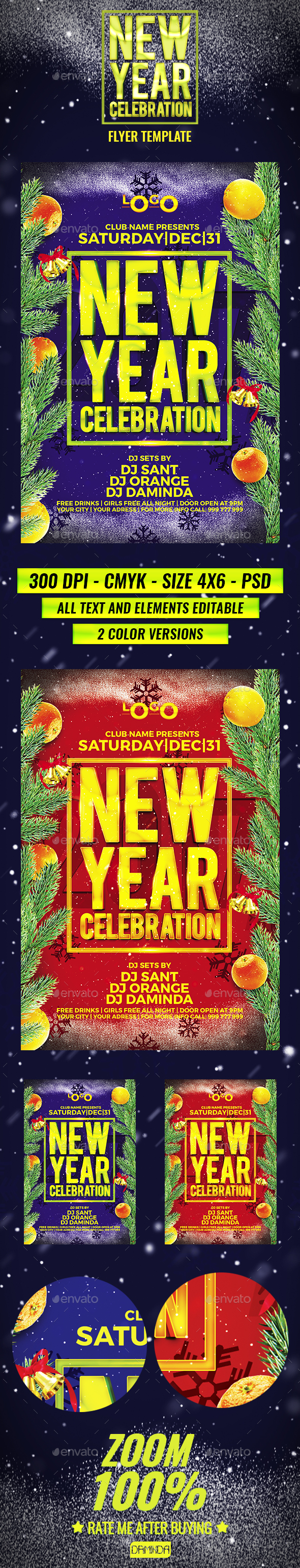 New Year Flyer Template